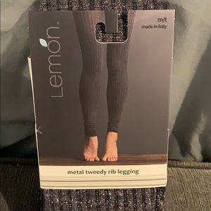 Lemon Metal Tweedy Rib Legging - size M/T